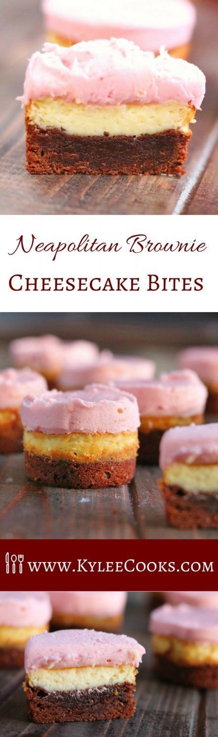 Neapolitan Brownie Cheesecake Bites