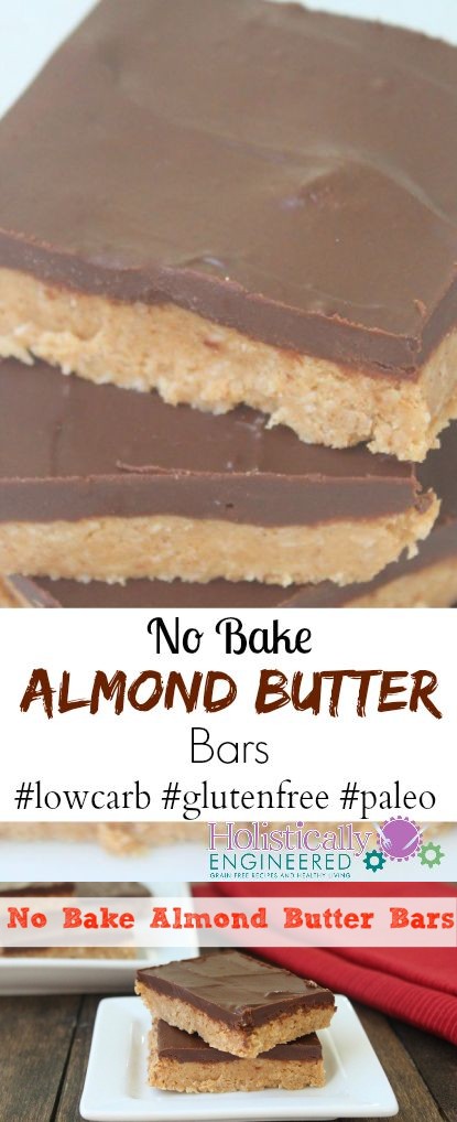 No Bake Almond Butter Bars (Low Carb and Gluten Free