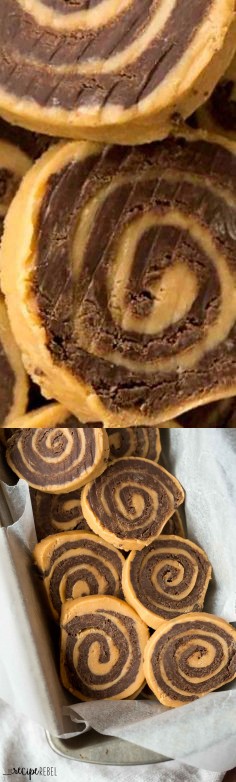 No Bake Chocolate Peanut Butter Pinwheels