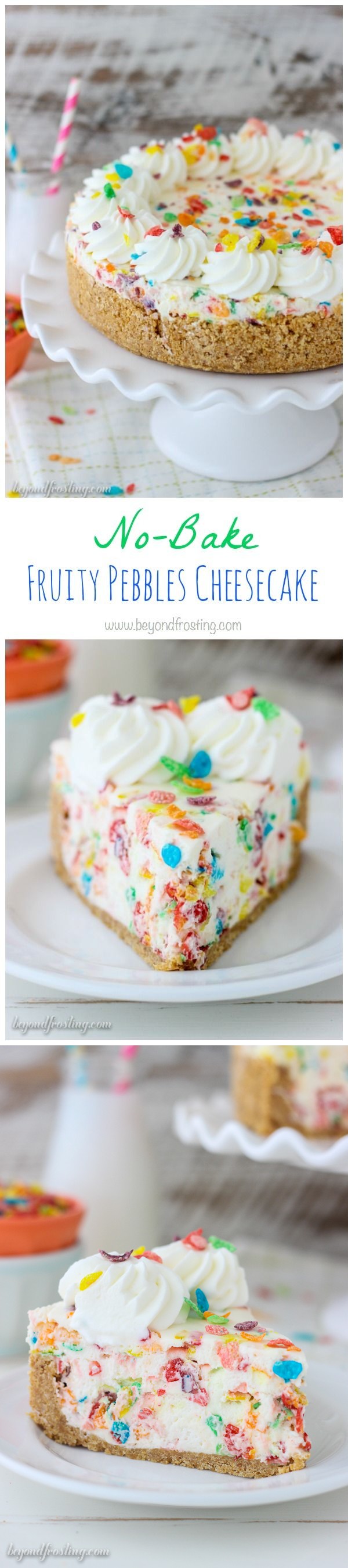 No-Bake Fruity Pebbles Cheesecake