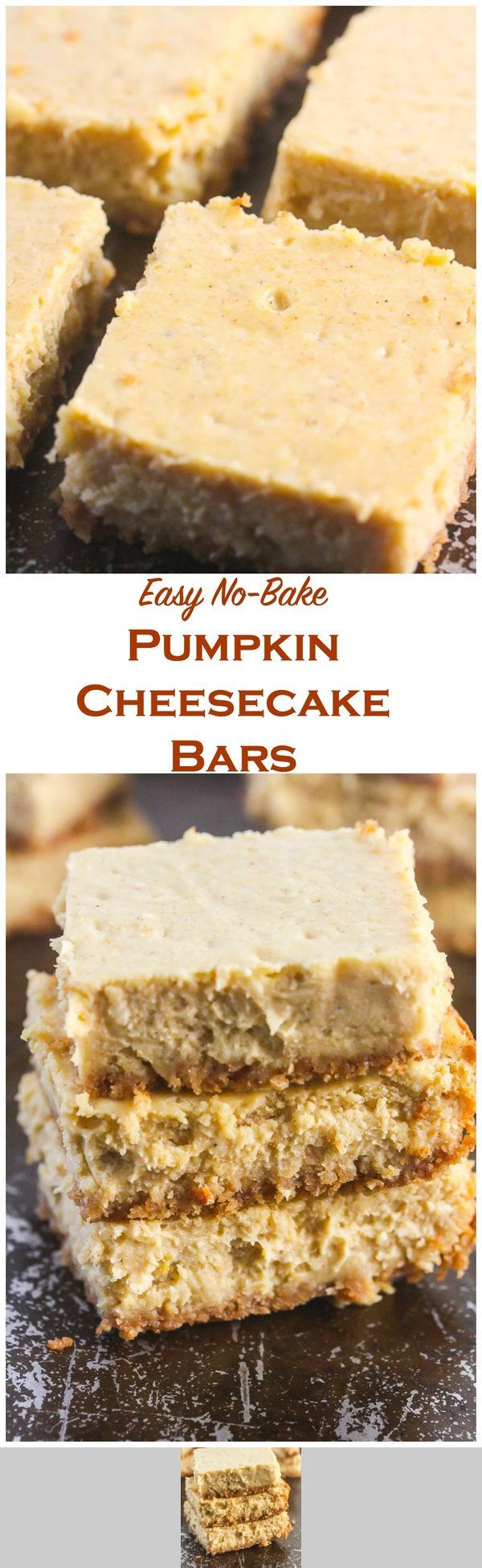 No Bake Pumpkin Cheesecake Bars