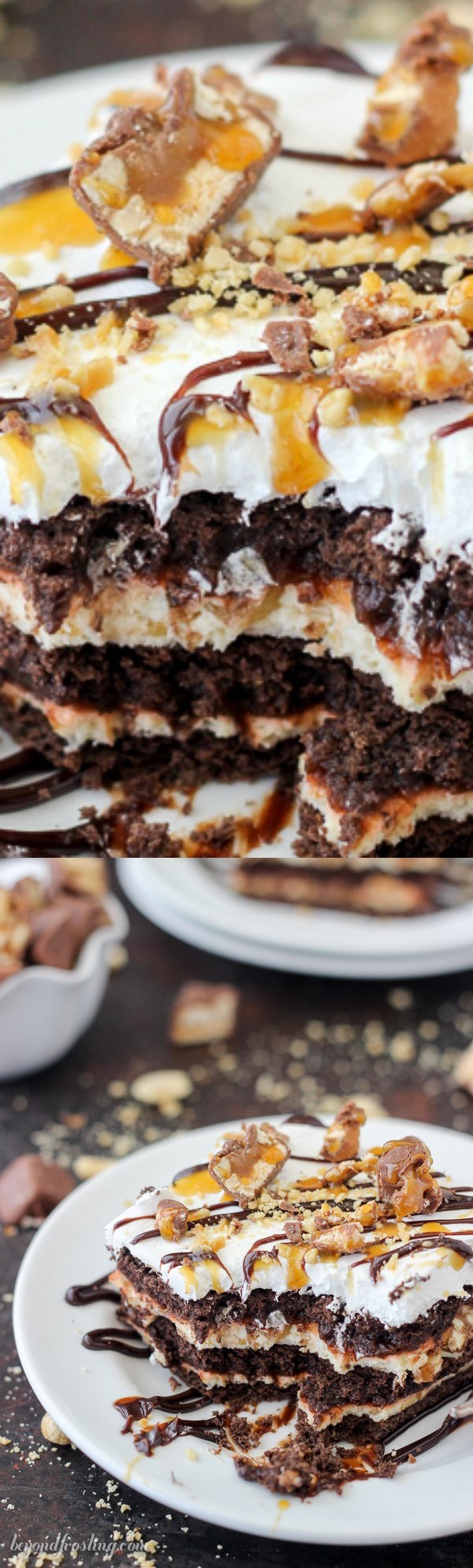 No-Bake Snickers Icebox Cake