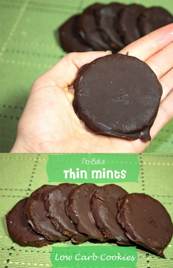 No-Bake Thin Mints Low Carb Cookies