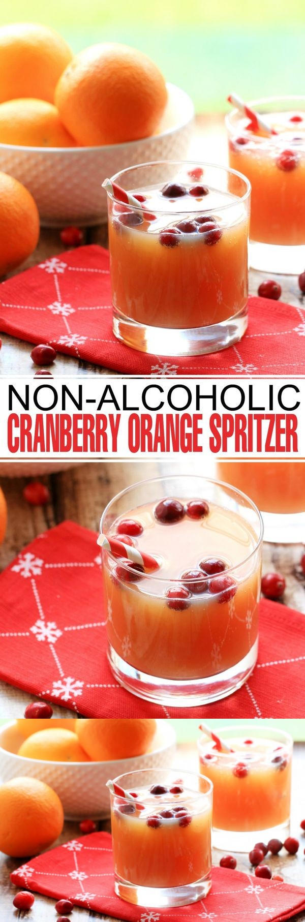 Non-Alcoholic Cranberry Orange Spritzer