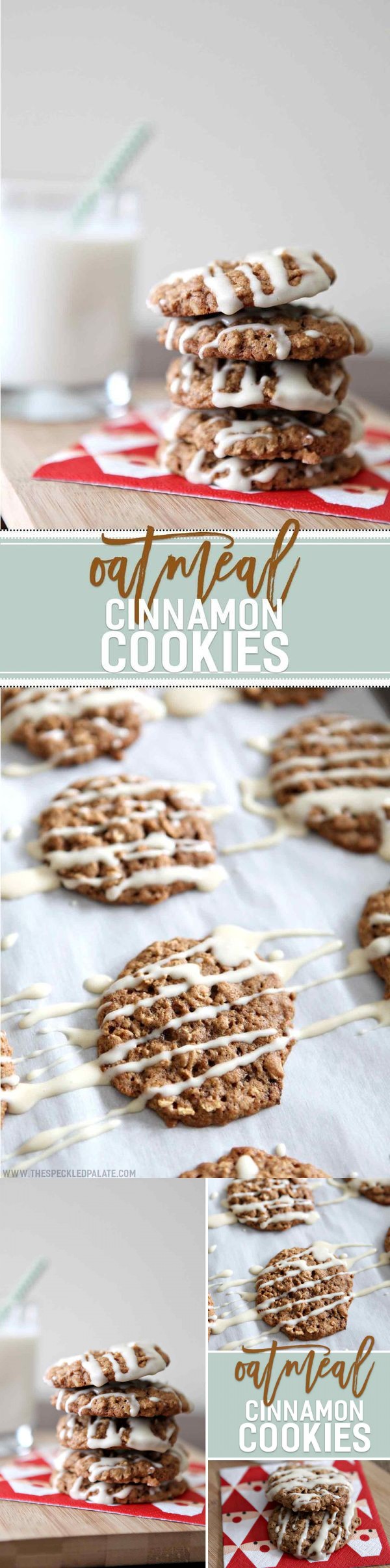 Oatmeal Cinnamon Cookies with Maple Cream Cheese Glaze