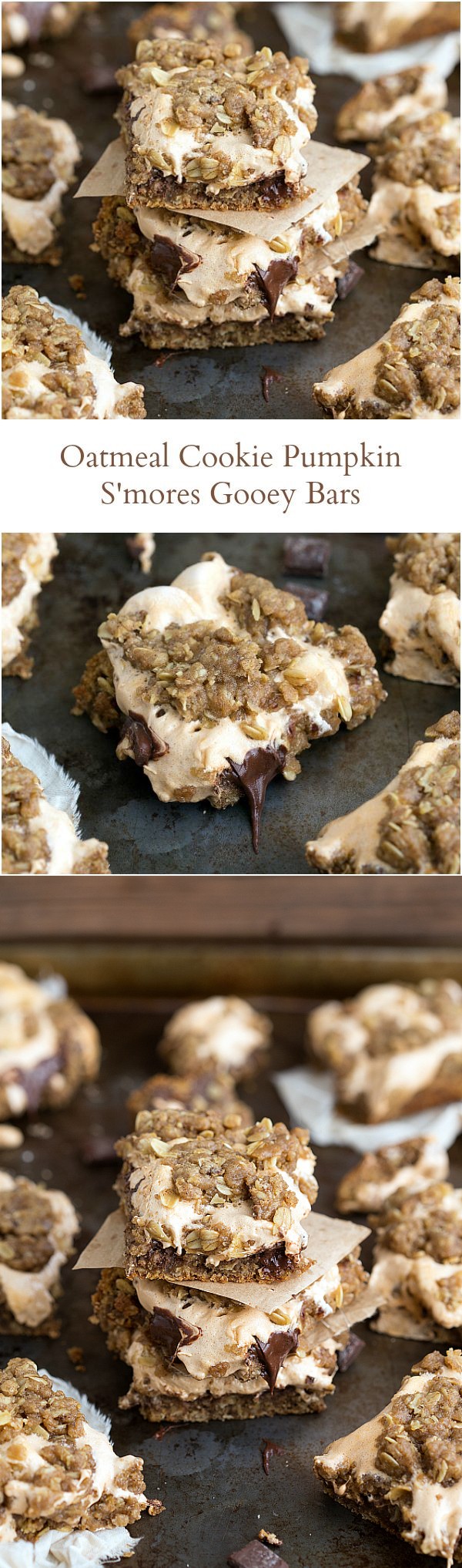 Oatmeal Cookie Pumpkin S'mores Gooey Bars