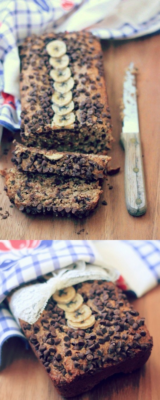 Oatmeal Peanut Butter Chocolate Chip Banana Bread (vegan, gluten free