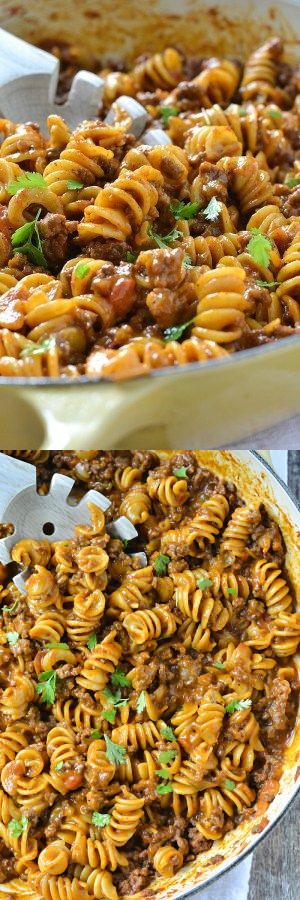 One-Pot Cheesy Taco Pasta