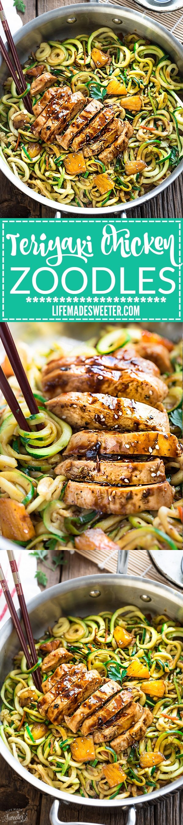 One Pot Teriyaki Chicken Zoodles