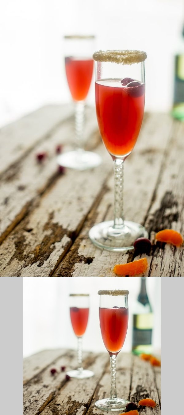 Orange Cranberry Cocktail with Champagne