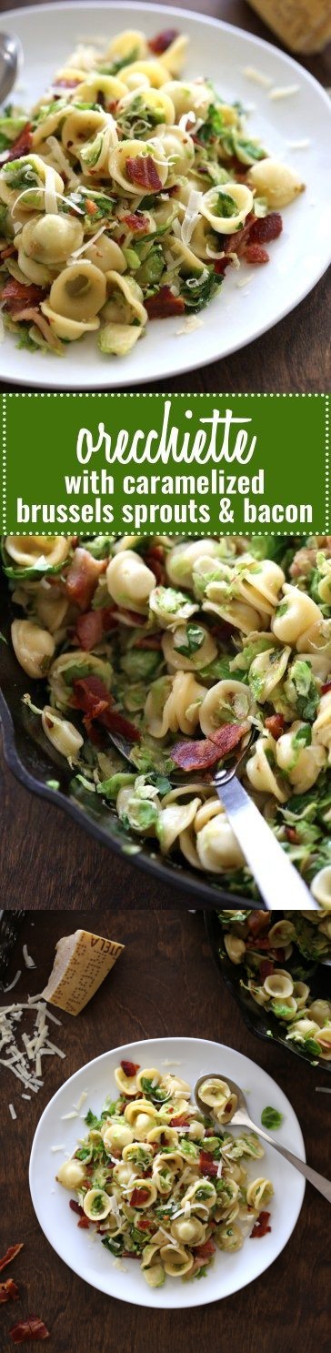 Orecchiette with Bacon and Caramelized Brussels Sprouts