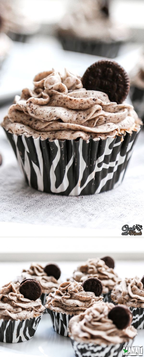 Oreo Cupcakes With Cookies & Cream Frosting