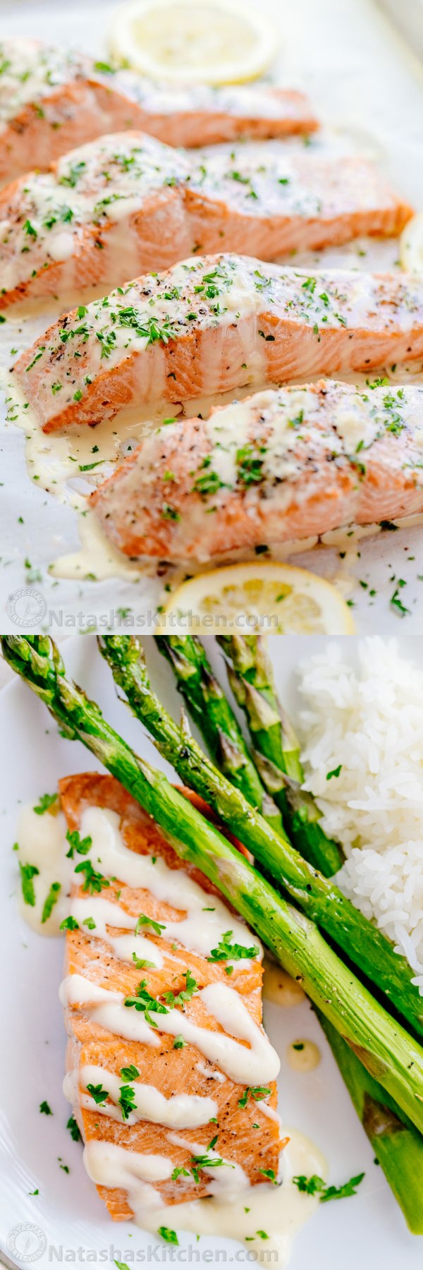 Oven Baked Salmon with Lemon Cream Sauce