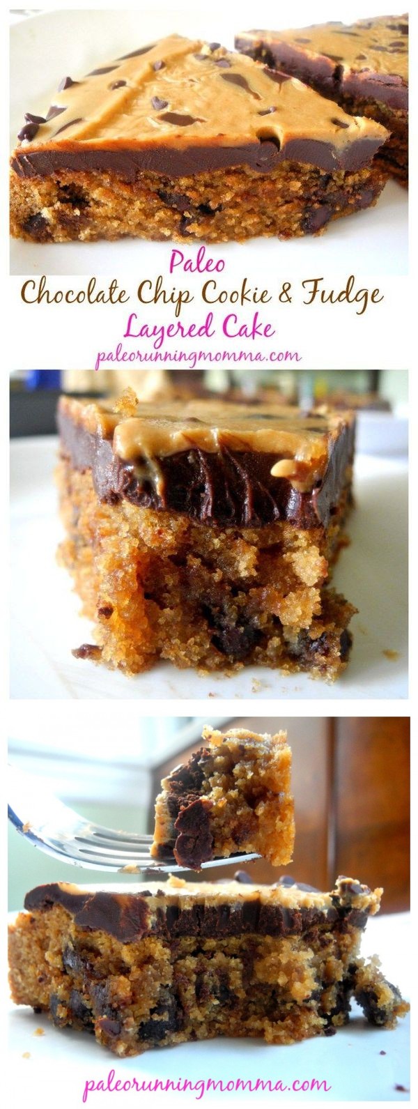 Paleo Chocolate Chip Cookie Cake with Chocolate Cashew Fudge