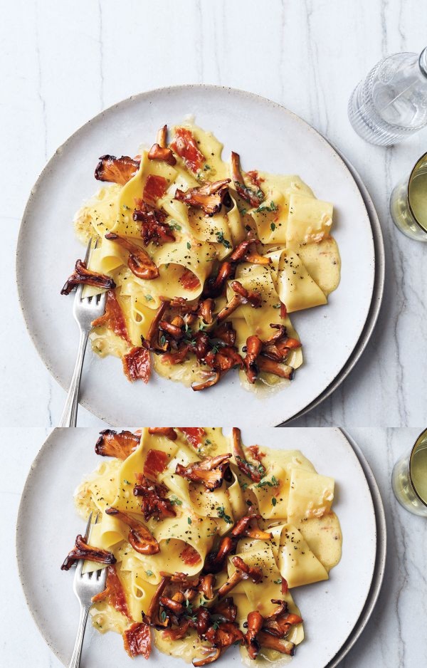 Pasta with Mushrooms and Prosciutto