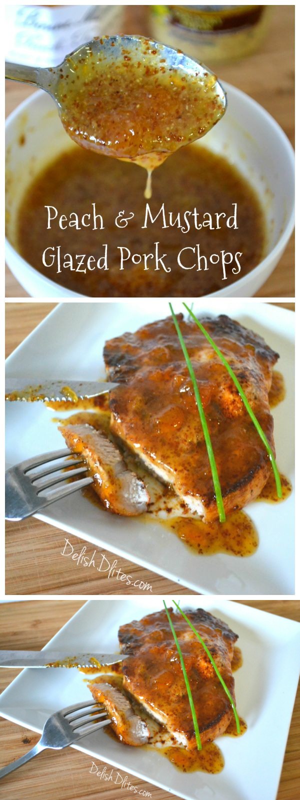 Peach and Mustard Glazed Pork Chops