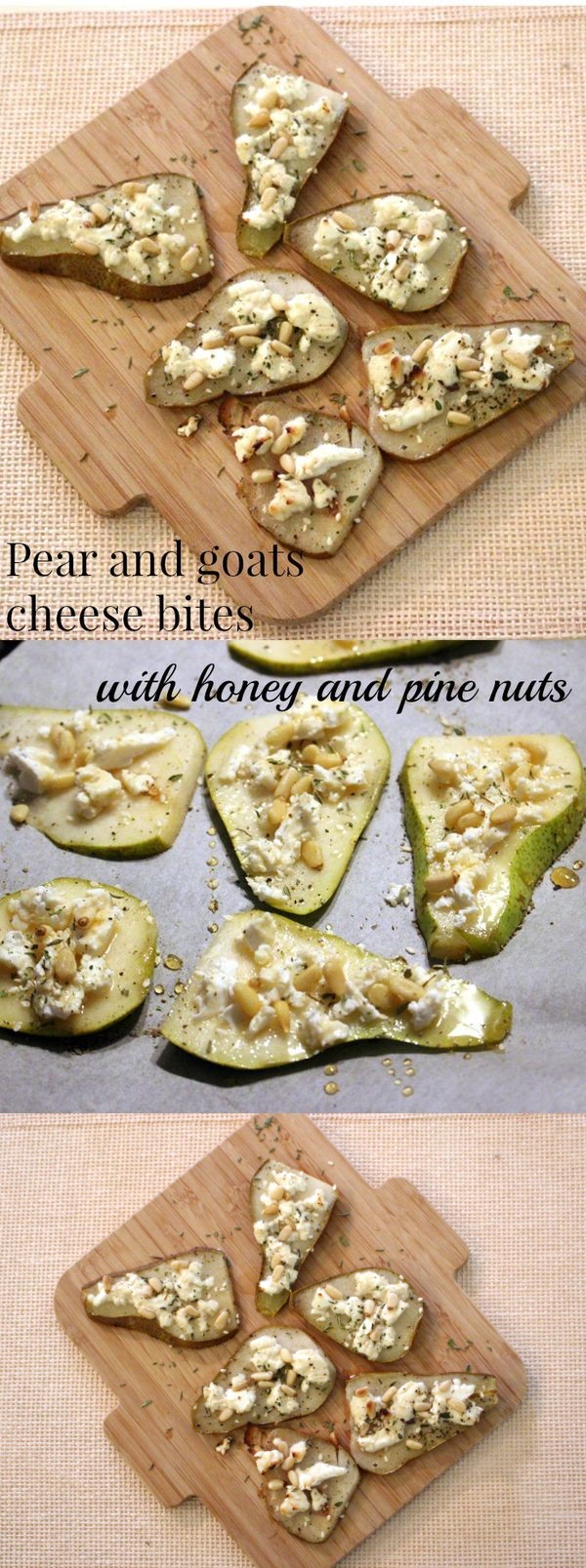 Pear and goats cheese bites