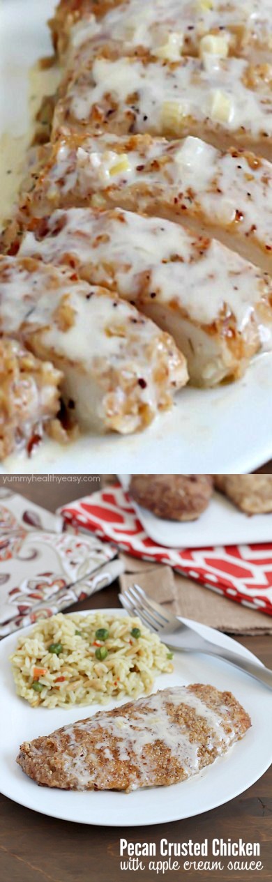 Pecan Crusted Chicken with Apple Cream Sauce