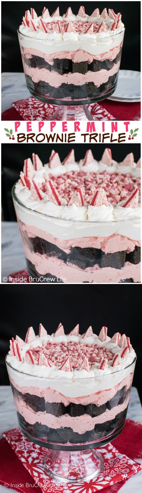 Peppermint Brownie Trifle