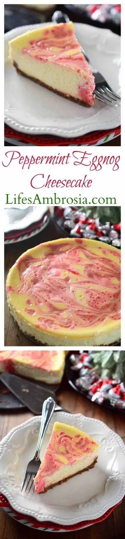 Peppermint Eggnog Cheesecake