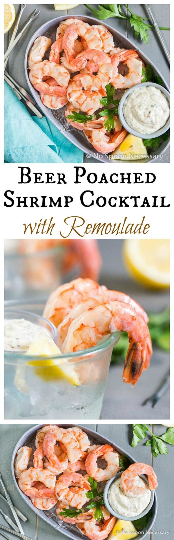 Perfect Beer Poached Shrimp Cocktail with Remoulade