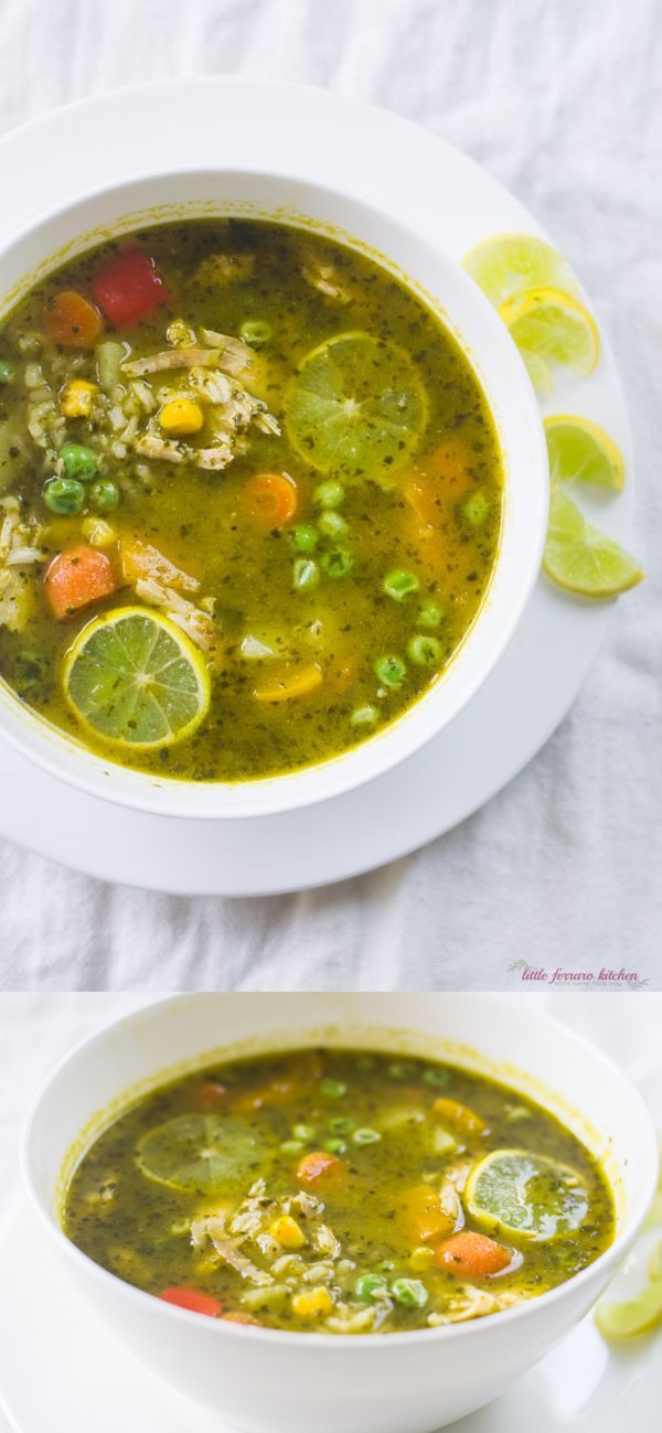 Peruvian Cilantro and Turkey Soup (Aguadito de Cava #SundaySupper