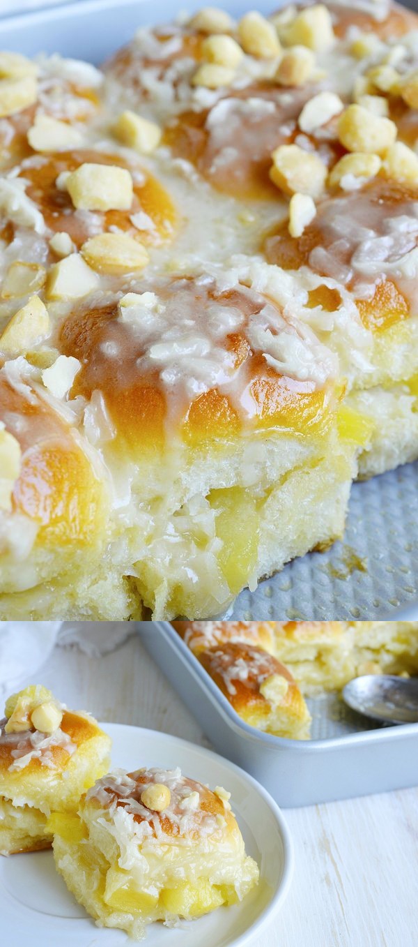 Pineapple Coconut Hawaiian Sweet Rolls