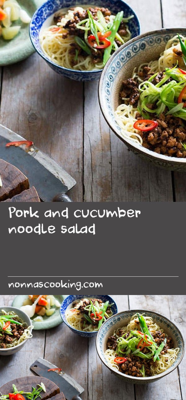 Pork and cucumber noodle salad