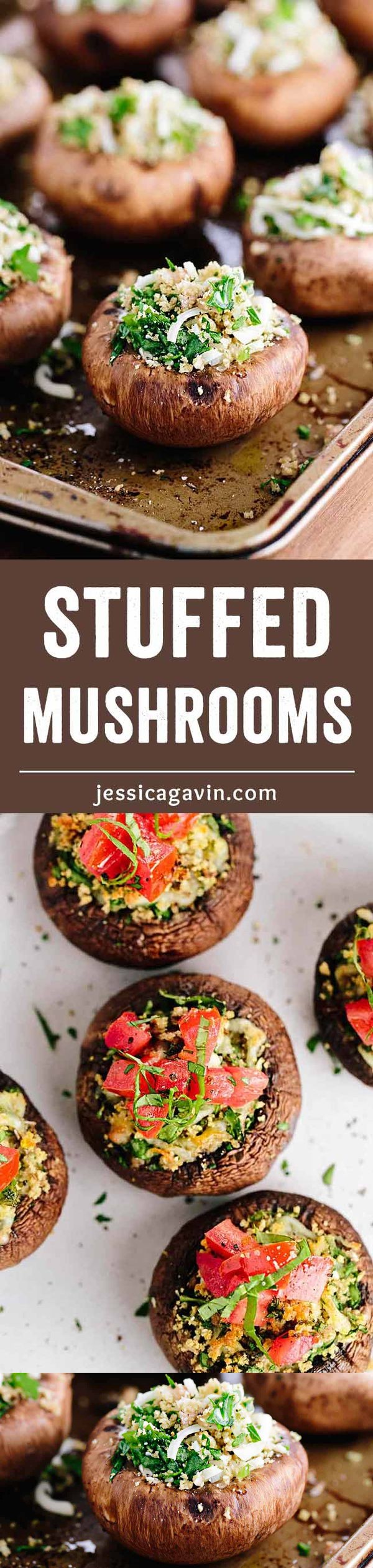 Portobello Stuffed Mushrooms with Bruschetta