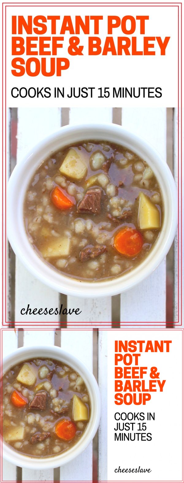 Pressure Cooker Beef and Barley Soup