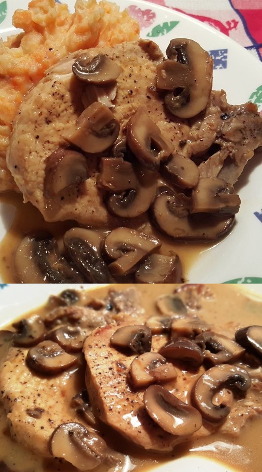 Pressure Cooker Pork Chops in Mushroom Gravy