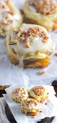 Puff Pastry Cinnamon Rolls with Maple Icing