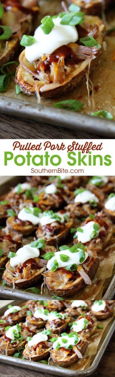 Pulled Pork Stuffed Potato Skins