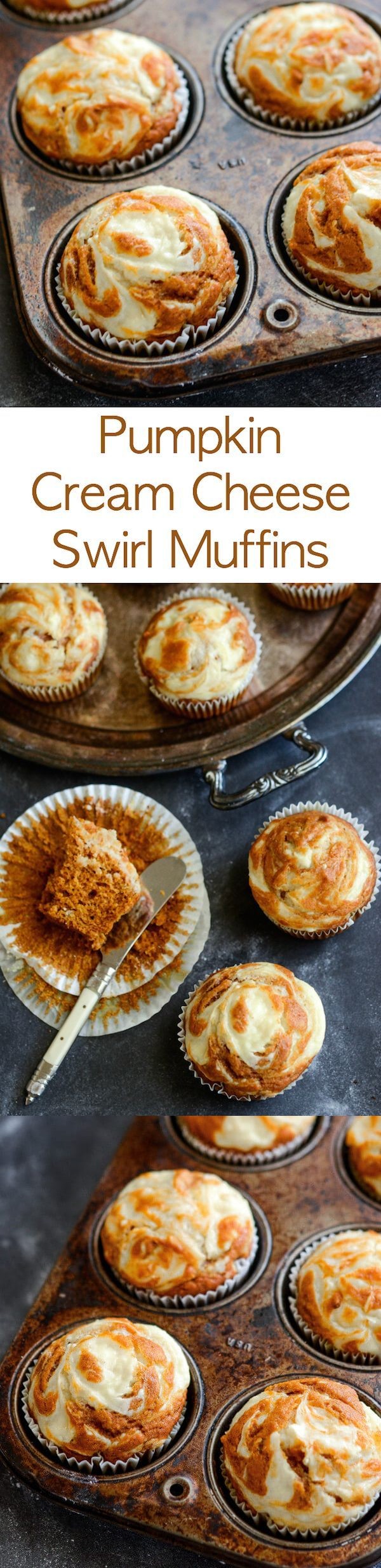 Pumpkin Cream Cheese Swirl Muffins