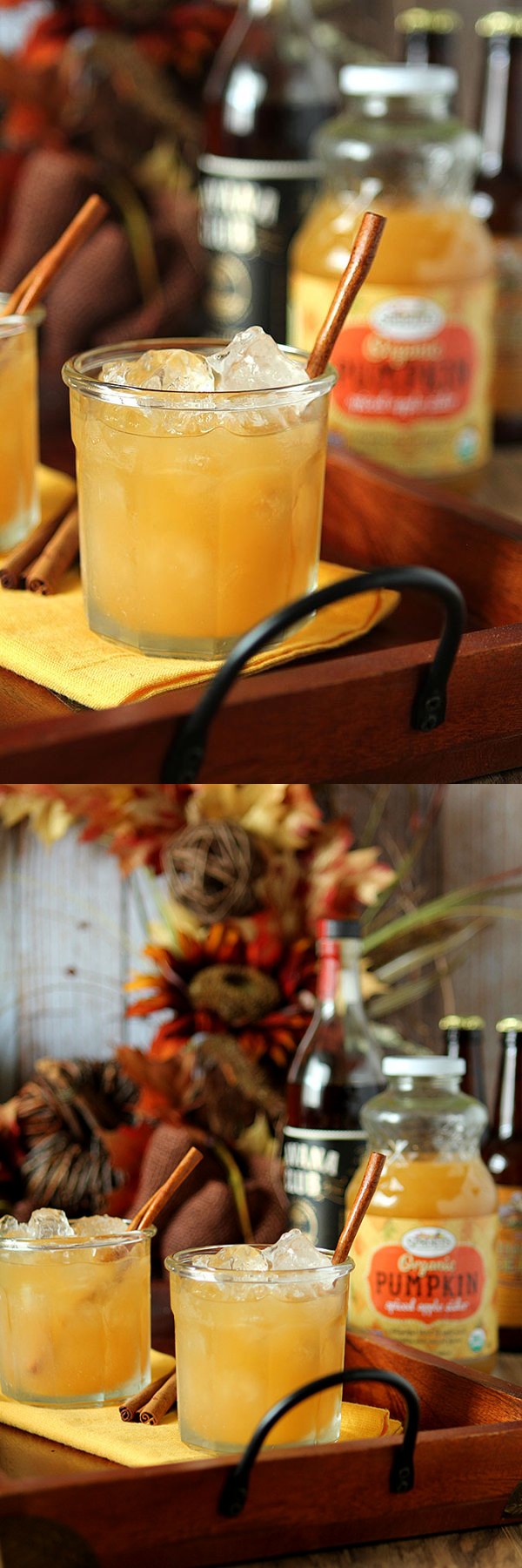 Pumpkin Spiced Apple Cider with Rum Cocktail