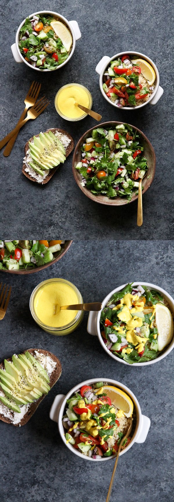 Quinoa Salad with Golden Turmeric Tahini Dressing