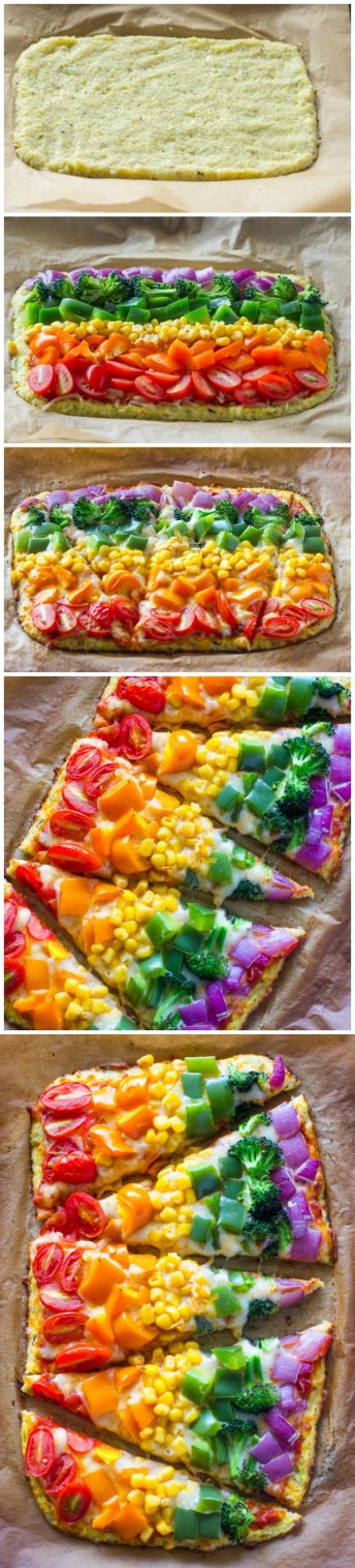 Rainbow Cauliflower Crust Pizza