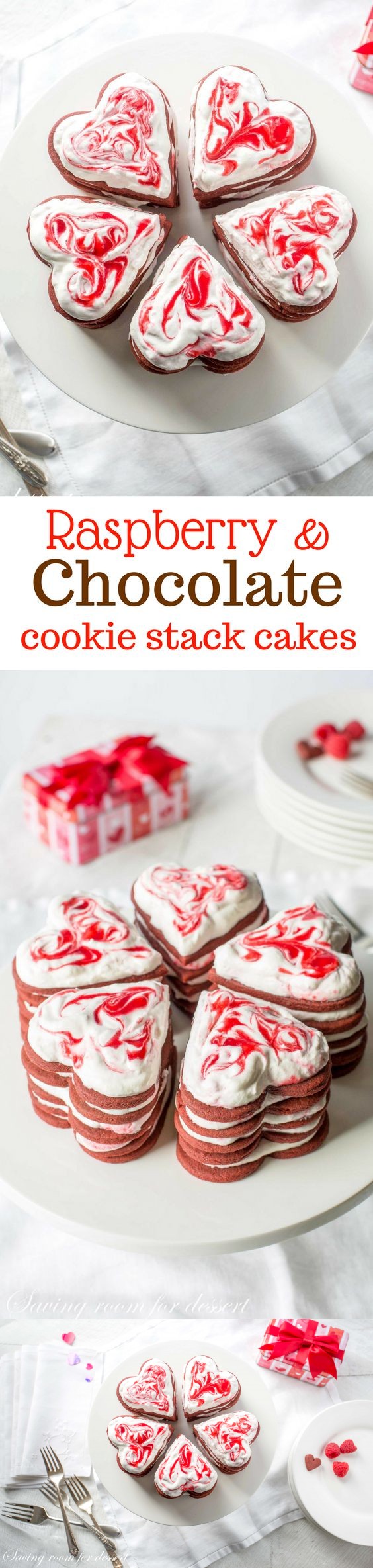 Raspberry & Chocolate Cookie Stack Cakes