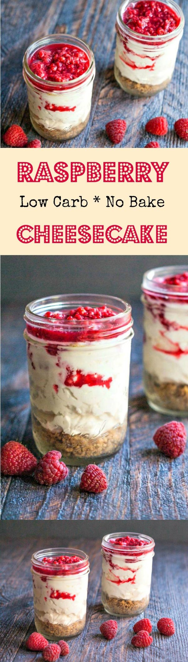 Raspberry No Bake Cheesecake (low carb