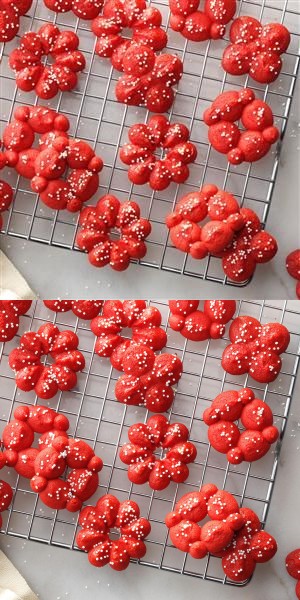 Red Velvet Spritz Cookies