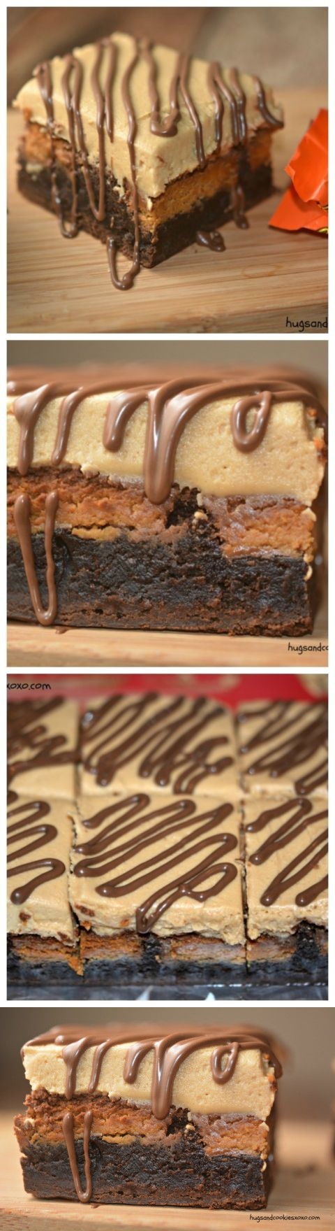 Reese's Stuffed Brownie and Peanut Butter Frosting