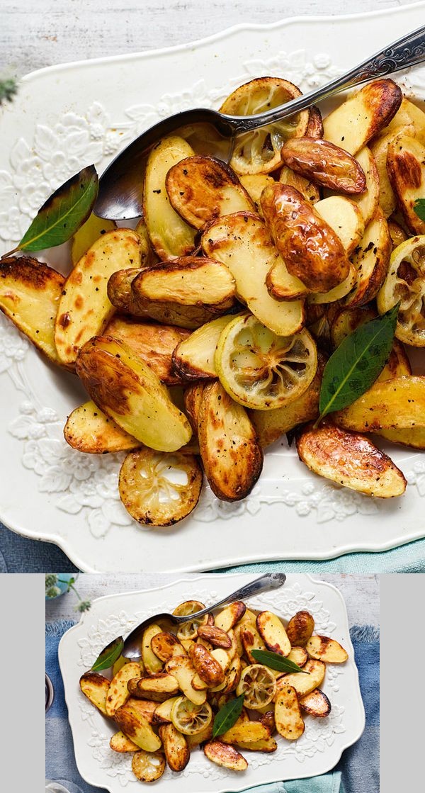 Roast potatoes with lemon and bay