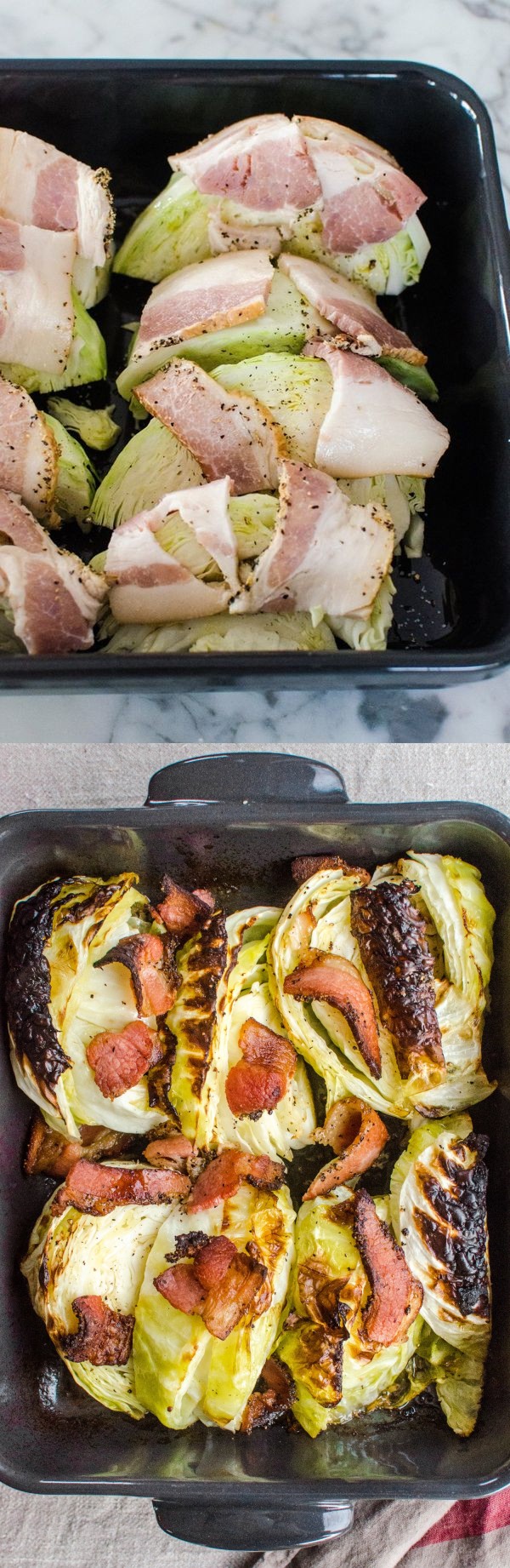 Roasted Cabbage with Bacon