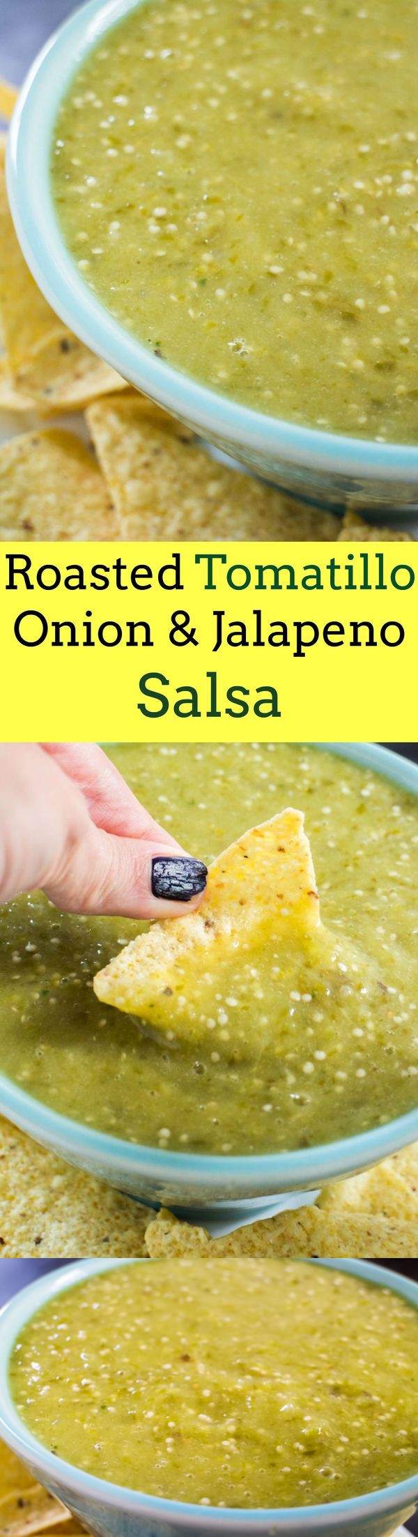 Roasted Tomatillo, Onion & Jalapeno Salsa