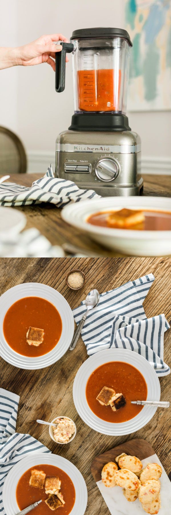 Roasted Tomato Soup with Grilled Pimento Cheese