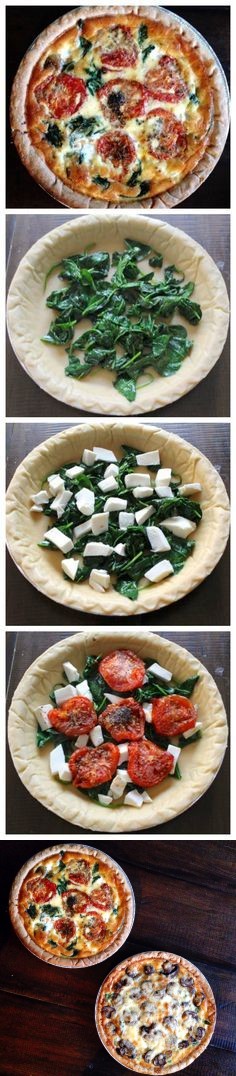 Roasted Tomato, Spinach, and Mozzarella Quiche