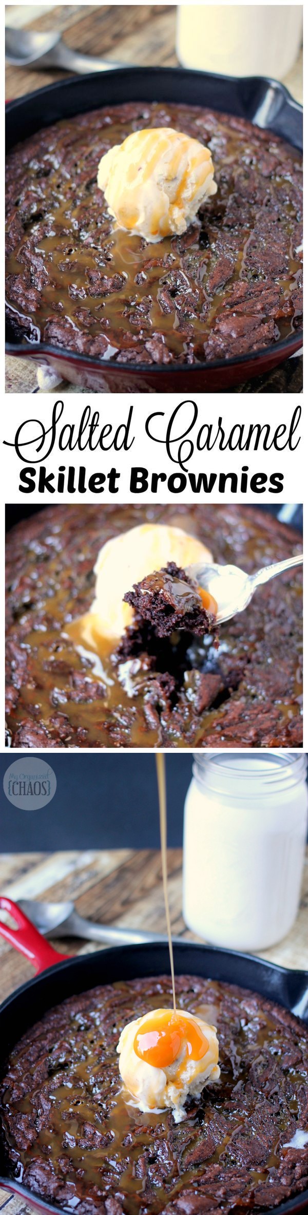 Salted Caramel Skillet Brownies