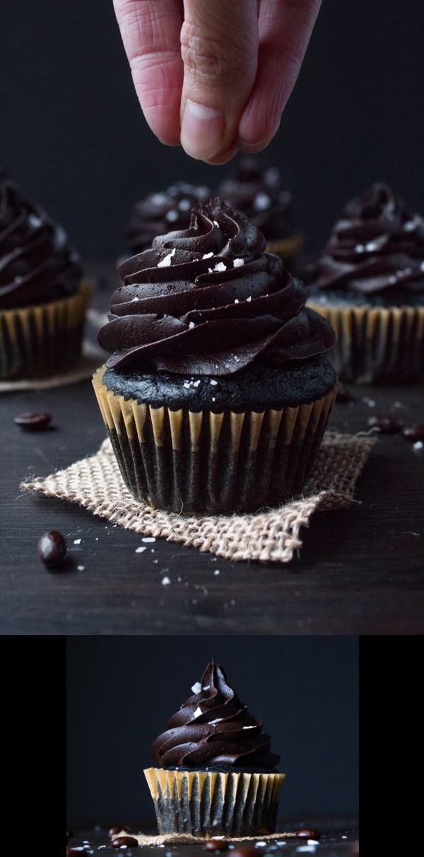 Salted Chocolate Mocha Cupcakes