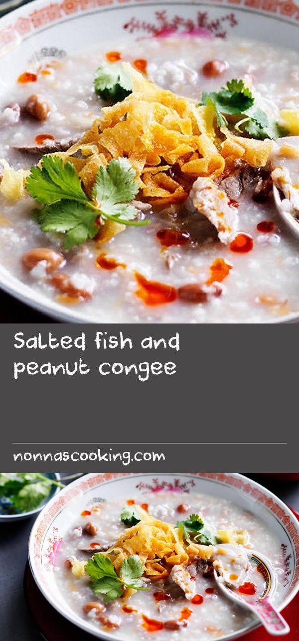 Salted fish and peanut congee