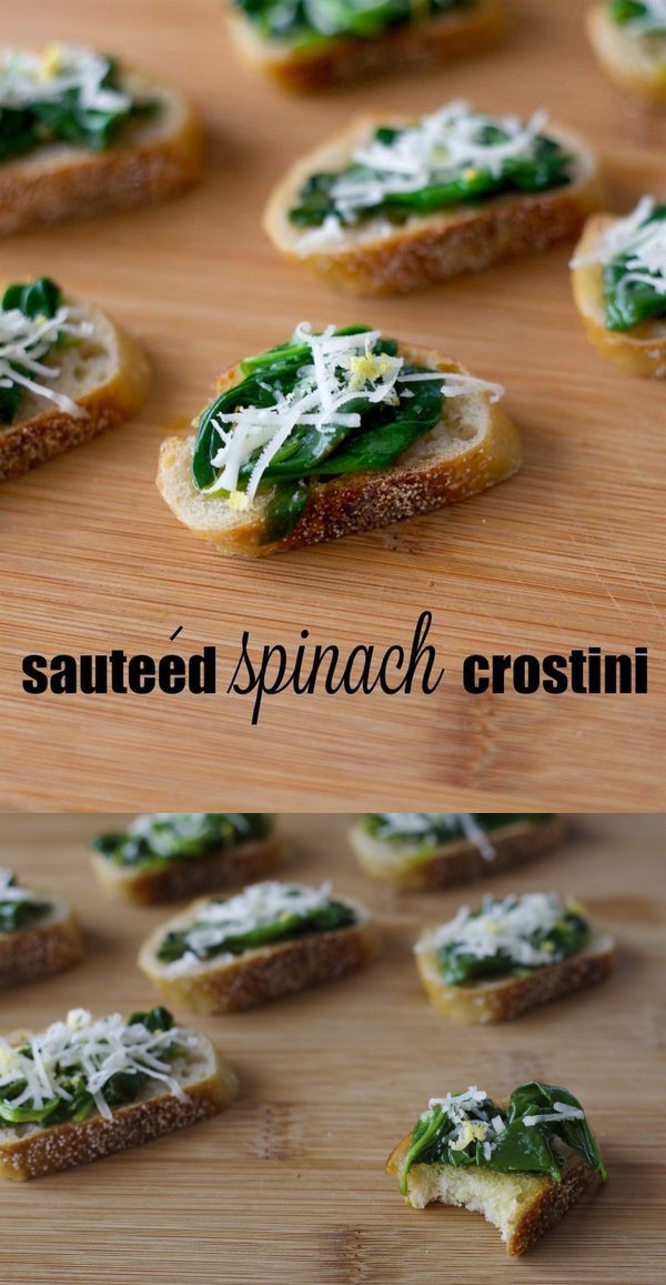 Sautéed Spinach Crostini